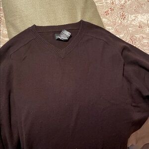 George Men's Dark Brown V-Neck Sweater